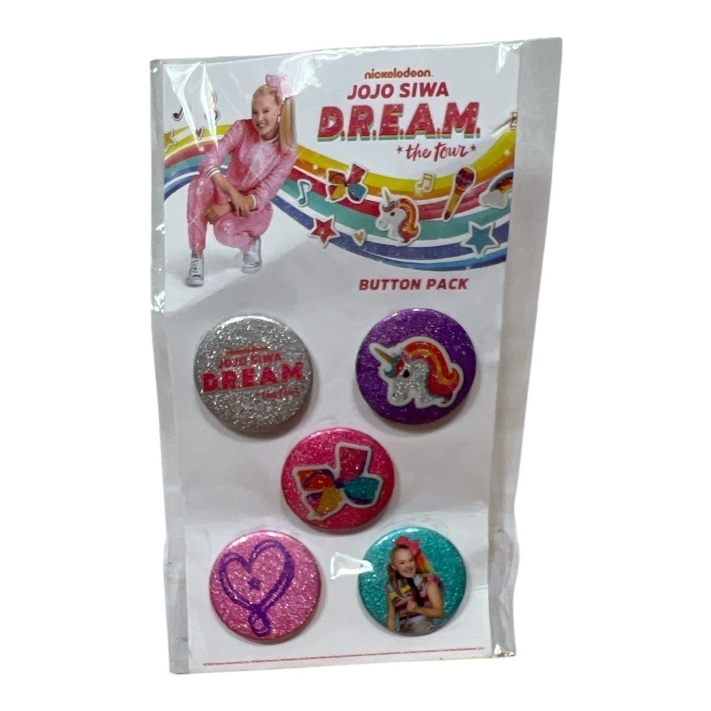 Jo Jo Siwa Dream Tour Button Pack -- 5 in Sealed Package